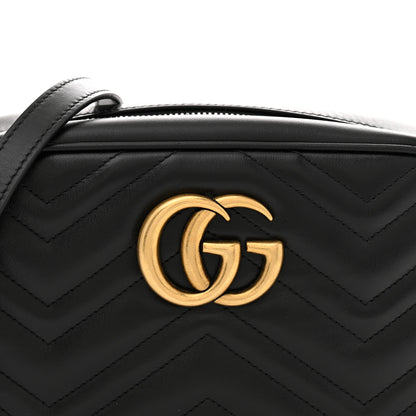 Gucci Calfskin Matelasse Small GG Marmont Camera Bag Black 8 of 10