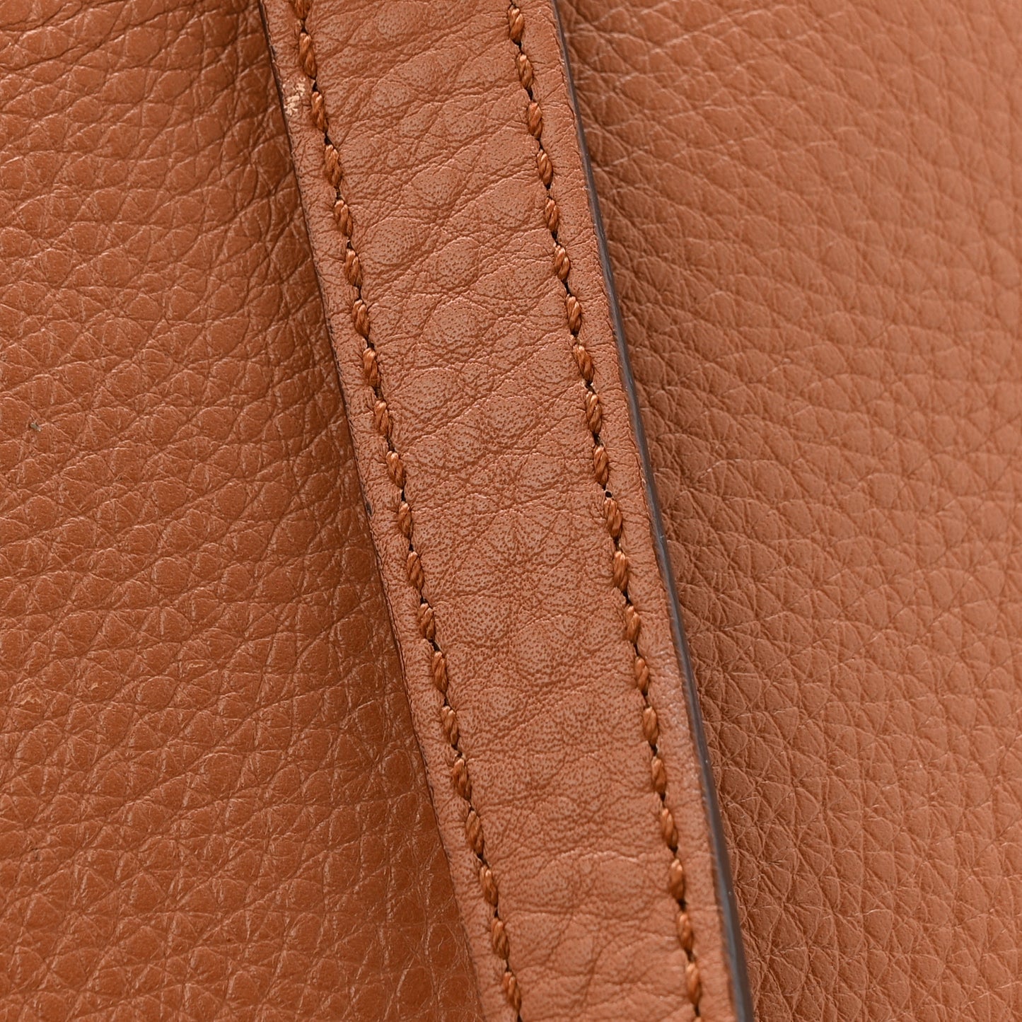 Calfskin Large Label Tote Brown