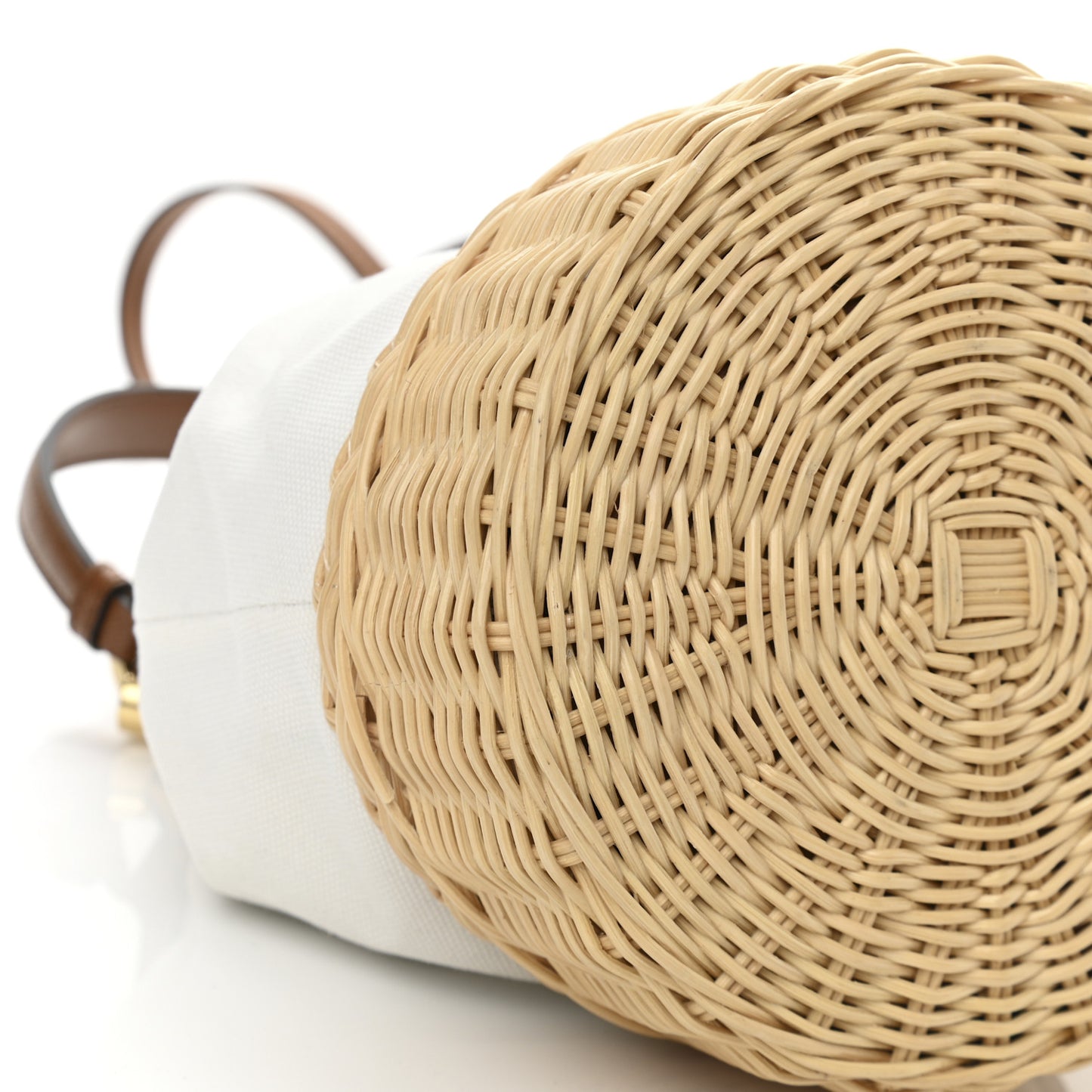 Wicker Canvas Bucket Bag Naturale