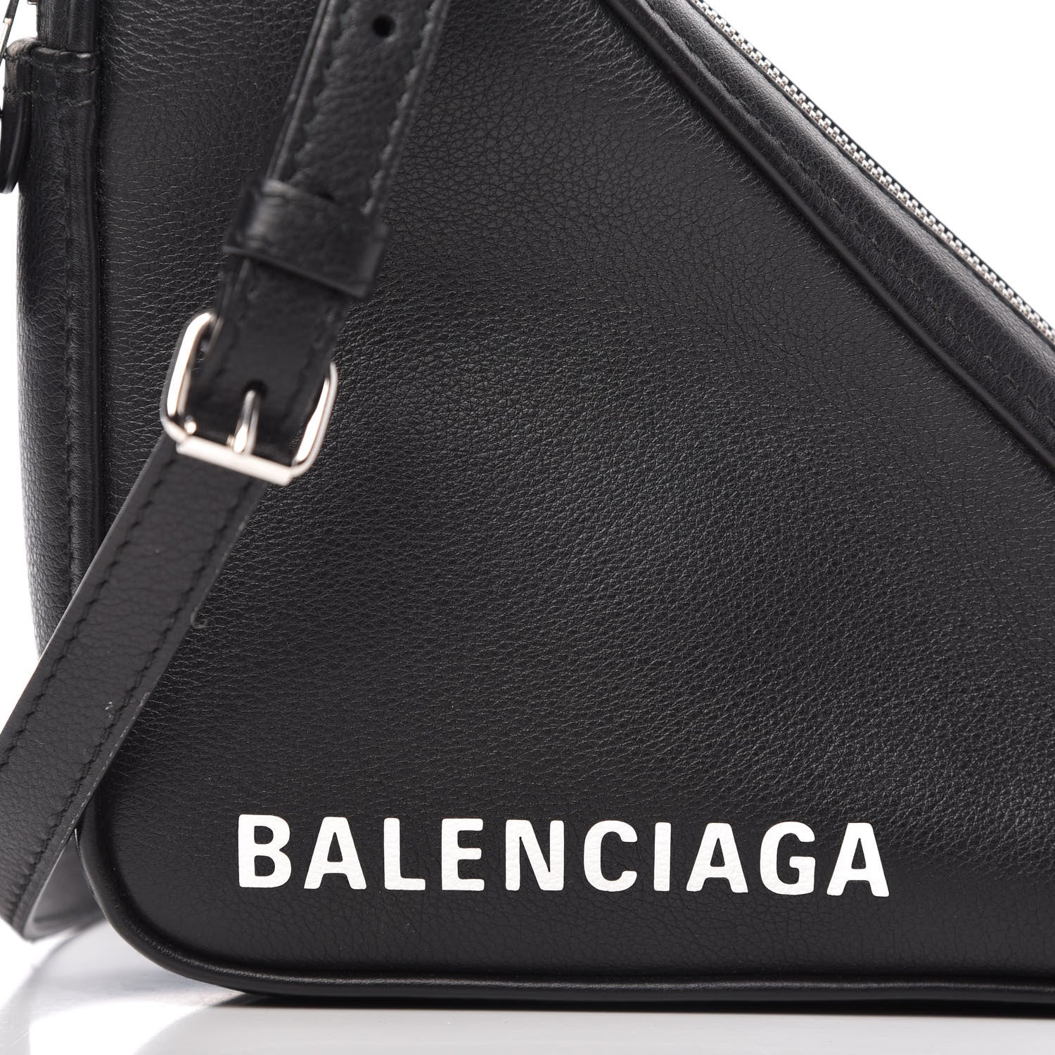 Balenciaga Calfskin Triangle Crossbody Bag Black 9 of 11