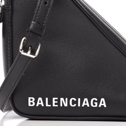 Balenciaga Calfskin Triangle Crossbody Bag Black 9 of 11