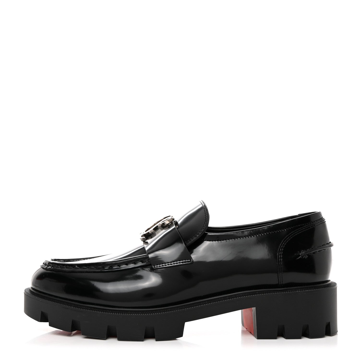 Christian Louboutin Patent Mens Medallion Flat Loafers 39 Black 1 of 8