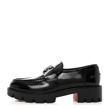 Christian Louboutin Patent Mens Medallion Flat Loafers 39 Black 1 of 8