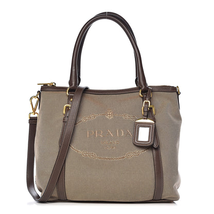 Prada Jacquard Logo Tote Corda Bruciato 1 of 10