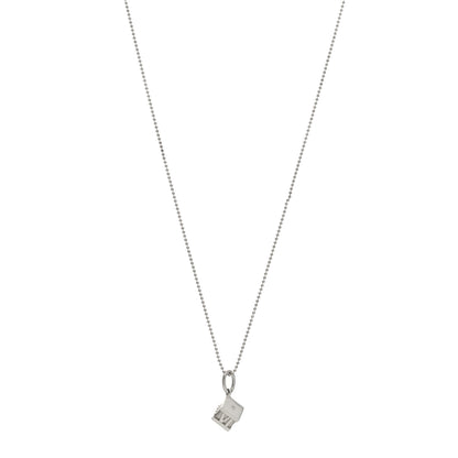 Tiffany Sterling Silver Diamond Atlas Cube Pendant Necklace 1 of 5