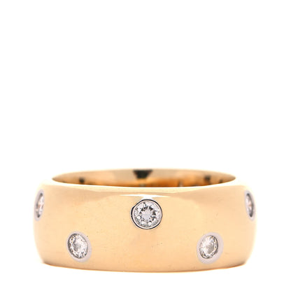Tiffany 18K Yellow Gold Platinum Diamond Wide Etoile Band Ring 52 6 1 of 3