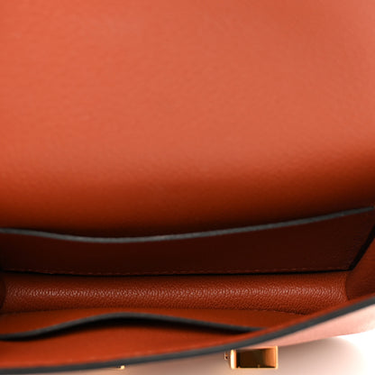 Hermes Evercolor Bi-Color Constance Slim Wallet Terre Battue Capucine 6 of 8