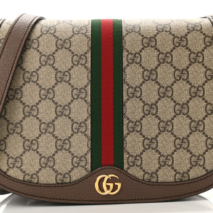 Gucci GG Supreme Monogram Web Small Ophidia Flap Messenger Bag Brown 8 of 10