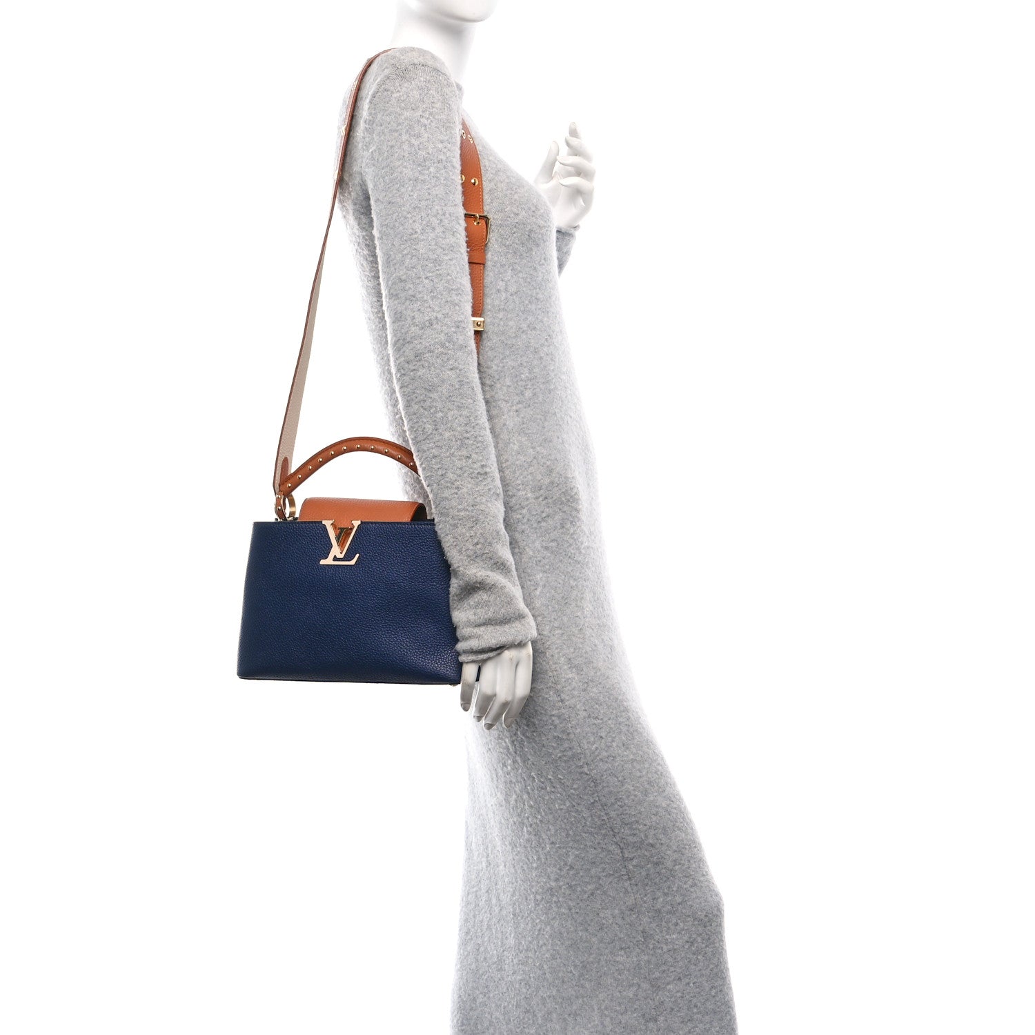 Louis Vuitton Taurillon Capucines BB Tour de France Blue 2 of 10