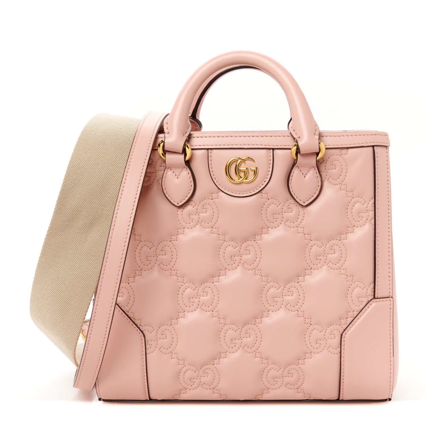 Gucci Calfskin GG Matelasse Mini Top Handle Bag Perfect Pink 1 of 13