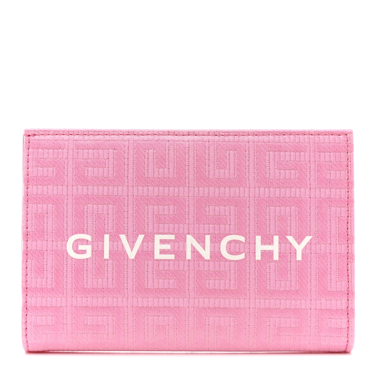 Embroidered Canvas 4G Logo G-Cut Bi-Fold Wallet Bright Pink