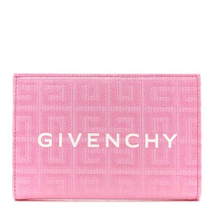 Givenchy Embroidered Canvas 4G Logo G-Cut Bi-Fold Wallet Bright Pink 1 of 9