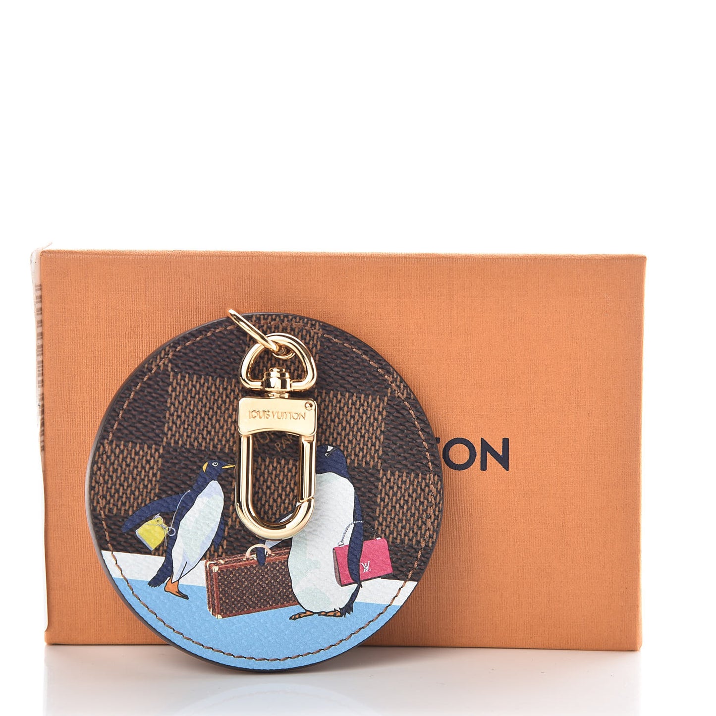 Damier Ebene Illustre Manchot Bag Charm Key Ring