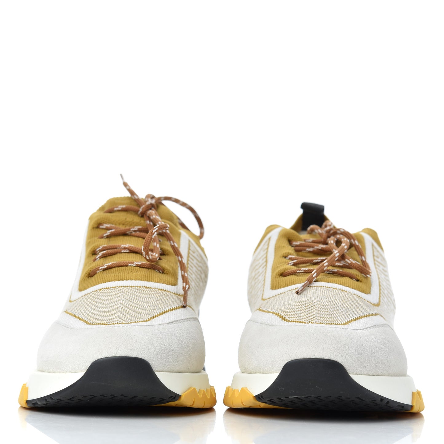 Knit Goatskin Womens Addict Sneakers 40 Ocre