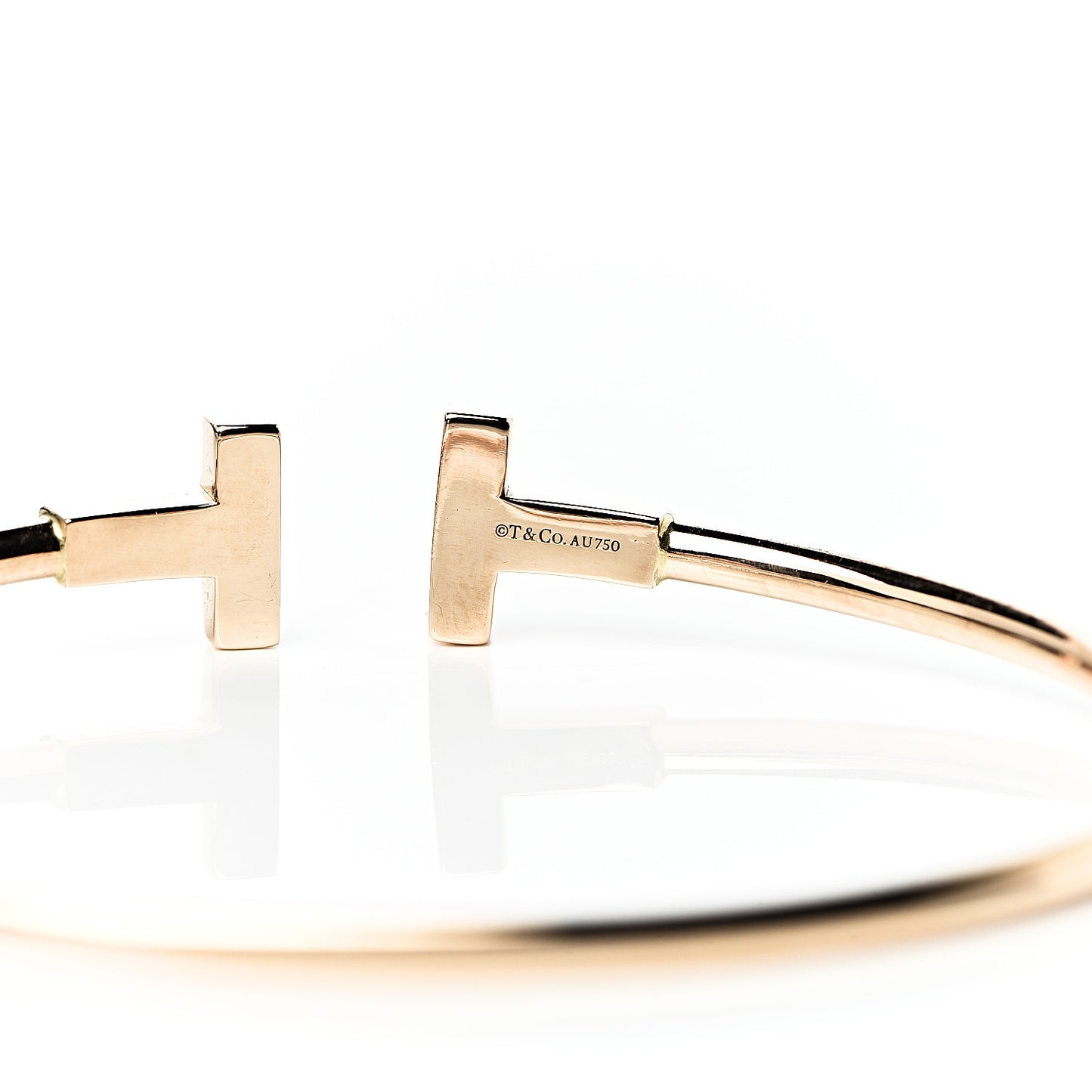 18K Rose Gold T Wire Bracelet