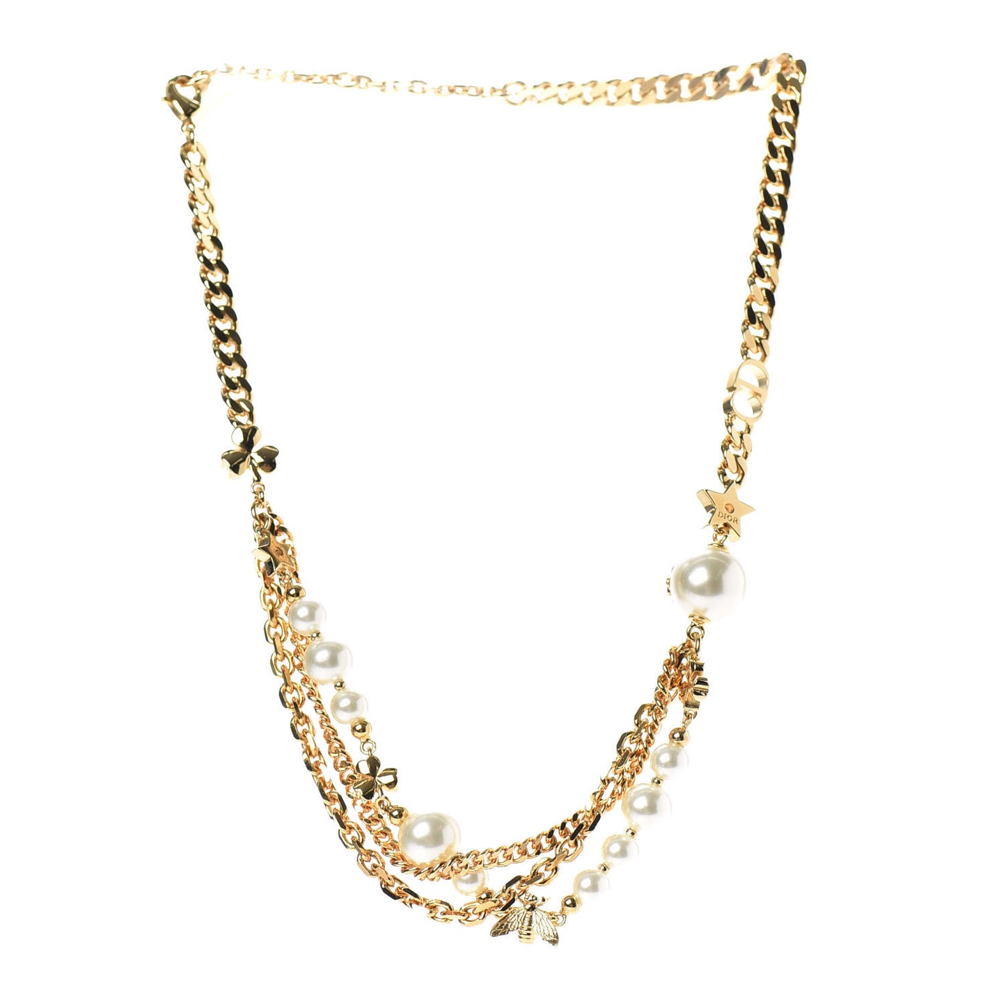 Pearl Charms Necklace Gold