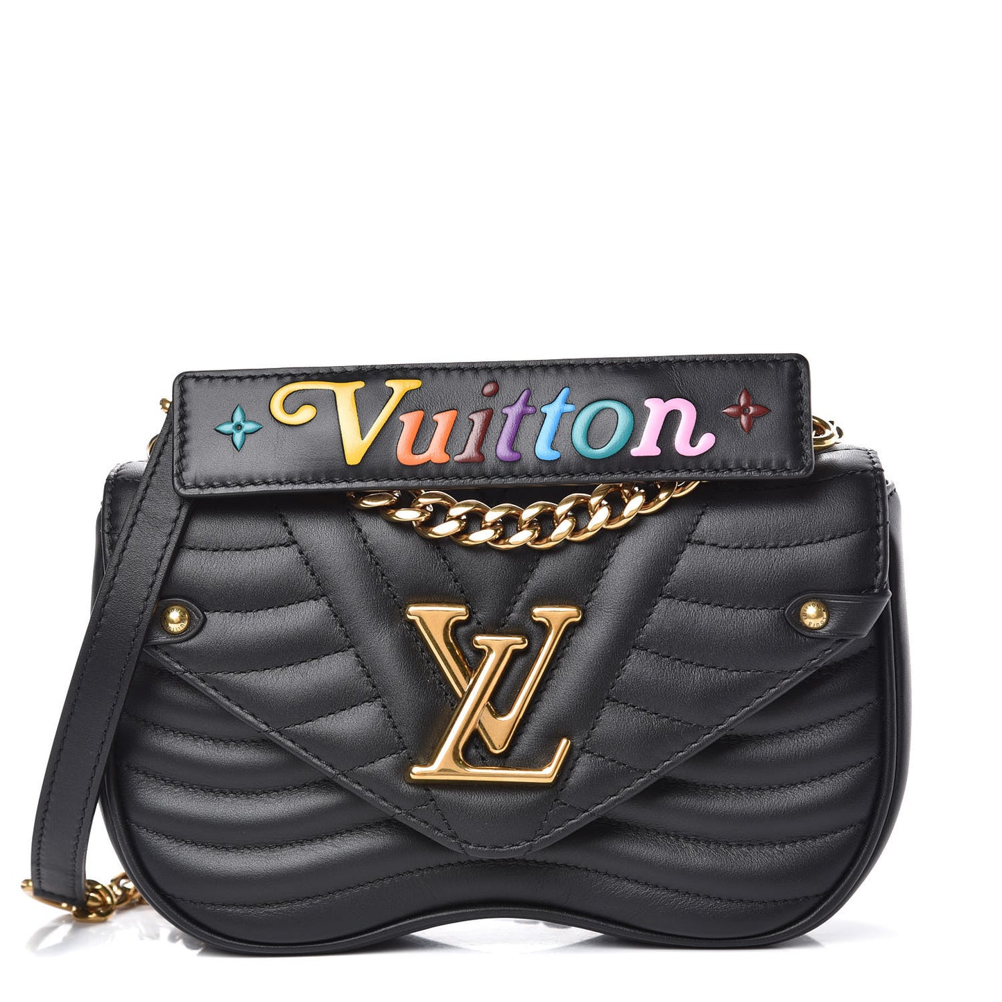 Calfskin New Wave Chain PM Black