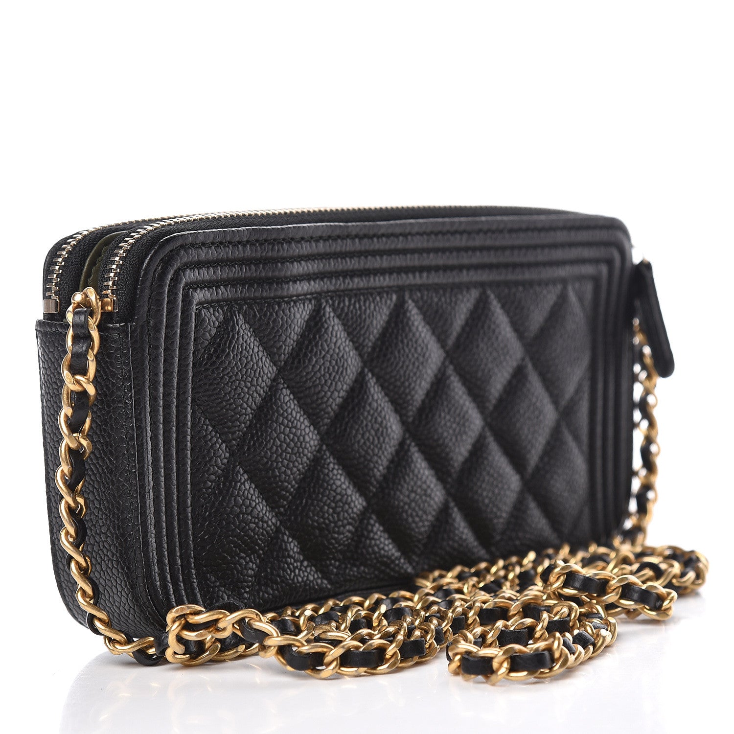 Chanel Caviar Quilted Small Boy Clutch With Chain Black 3 of 16