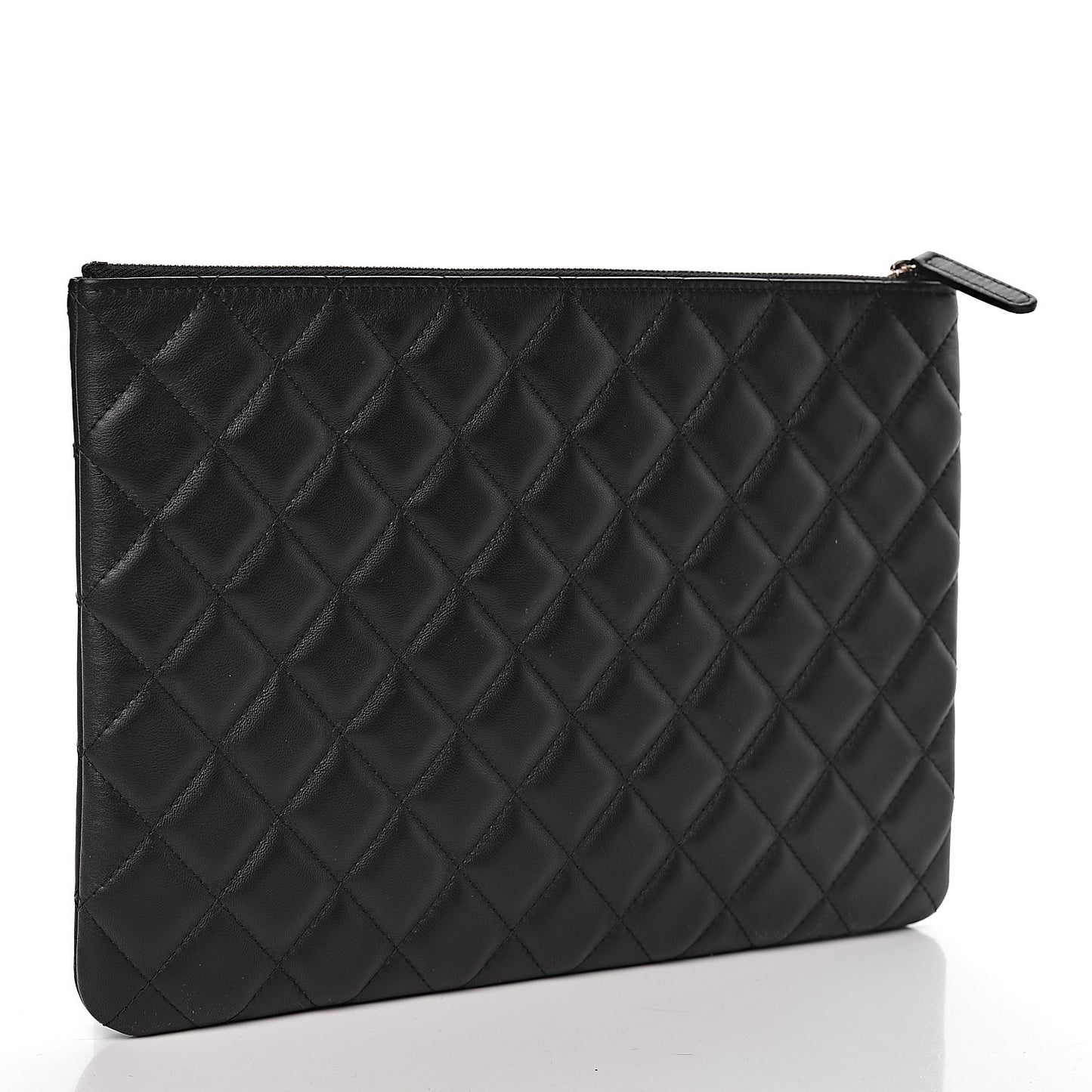 Lambskin Quilted Medium Casino Beauty CC Cosmetic Case Black