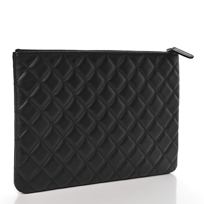 Chanel Lambskin Quilted Medium Casino Beauty CC Cosmetic Case Black 3 of 8