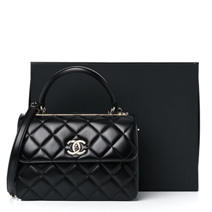 Chanel Lambskin Quilted Small Trendy CC Dual Handle Flap Bag Black 9 of 9