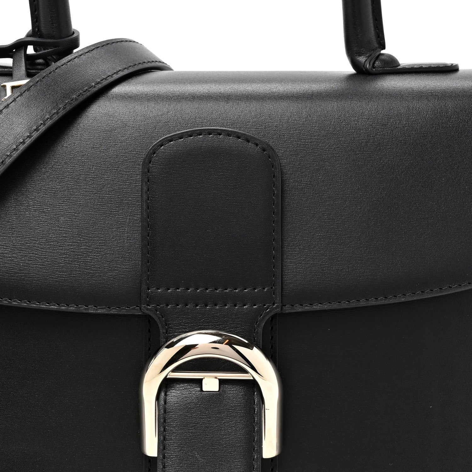 Delvaux Box Calfskin MM Brillant Satchel Black Black 9 of 12