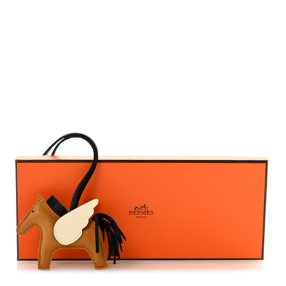 Hermes Milo Lambskin Grigri Rodeo Pegase Horse Bag Charm PM Sesame Black Nata 6 of 6