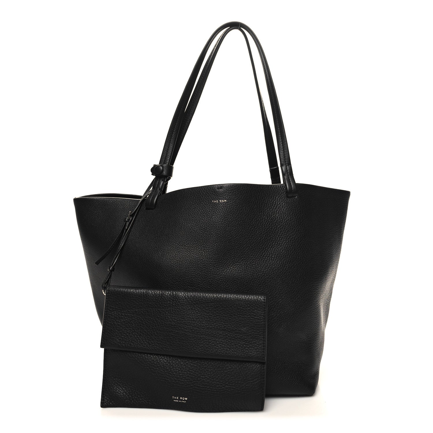 The Row Grained Calfskin Park Tote Three Black 3 of 12