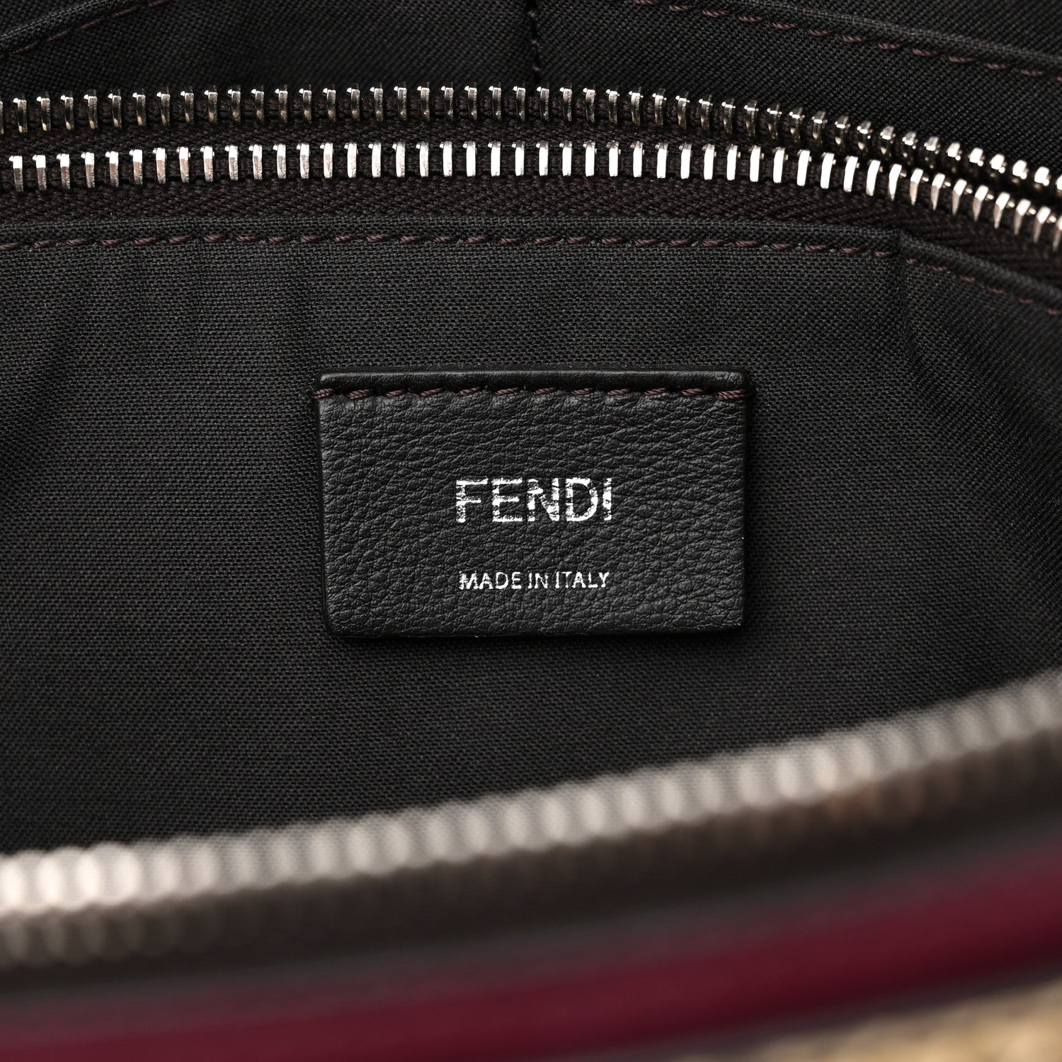 Fendi Vitello Dolce Elaphe Medium By The Way Boston Bag Black Cherry Multicolor 6 of 12