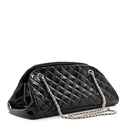 Chanel Patent Quilted Medium Just Mademoiselle Bowling Bag Black 3 of 12