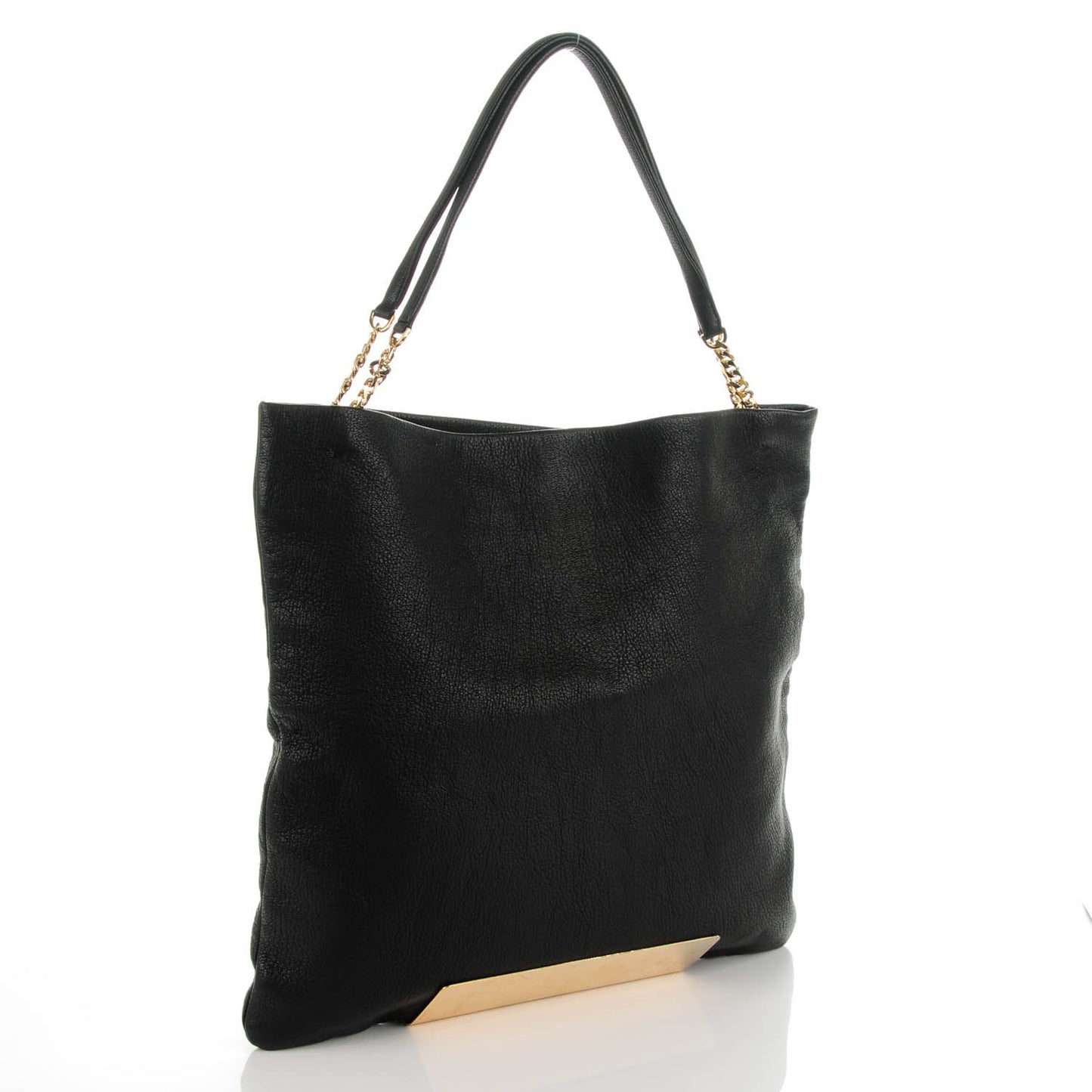 Washed Lambskin Large Charlie Tote Black