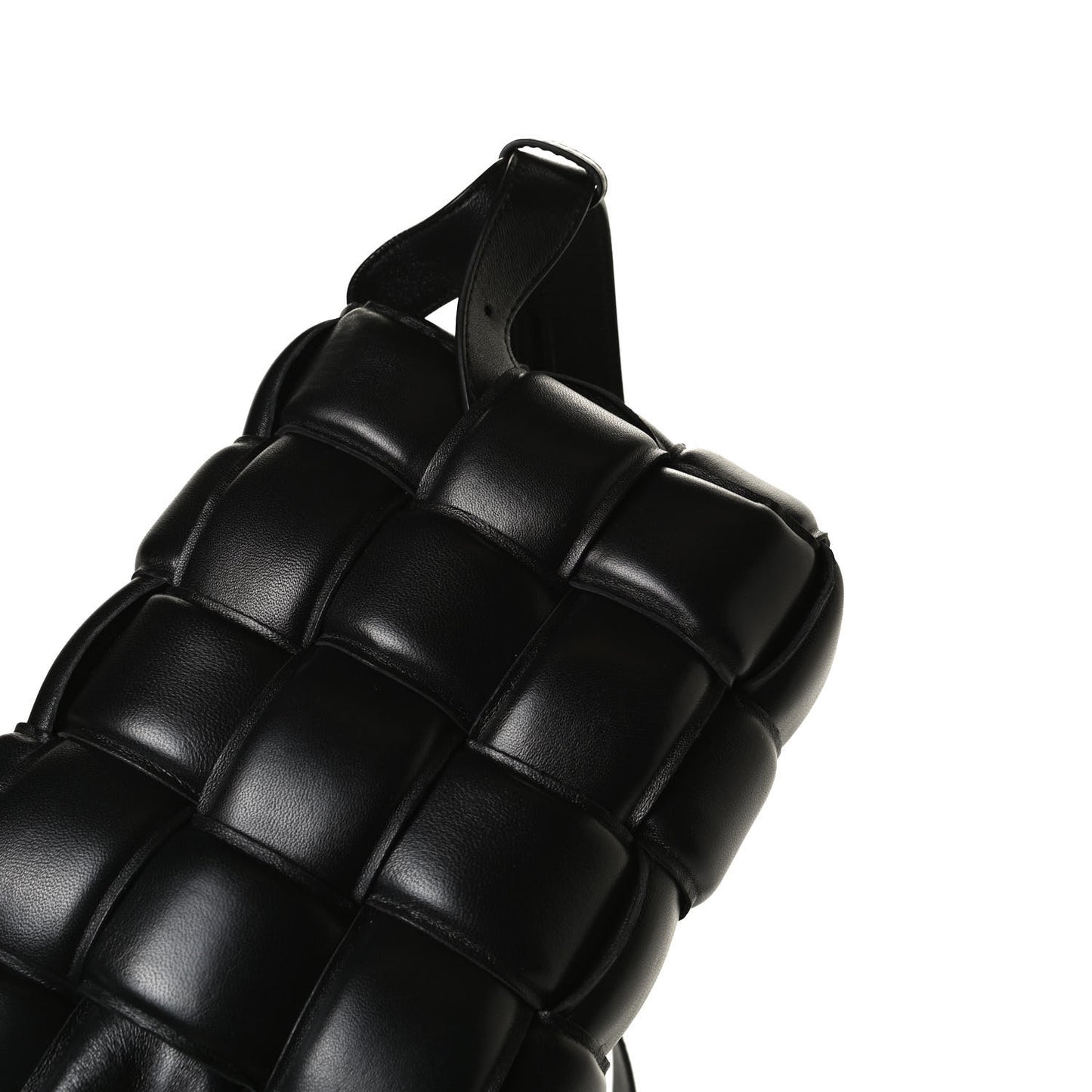 Nappa Maxi Intreccio Padded Cassette Crossbody Bag Black