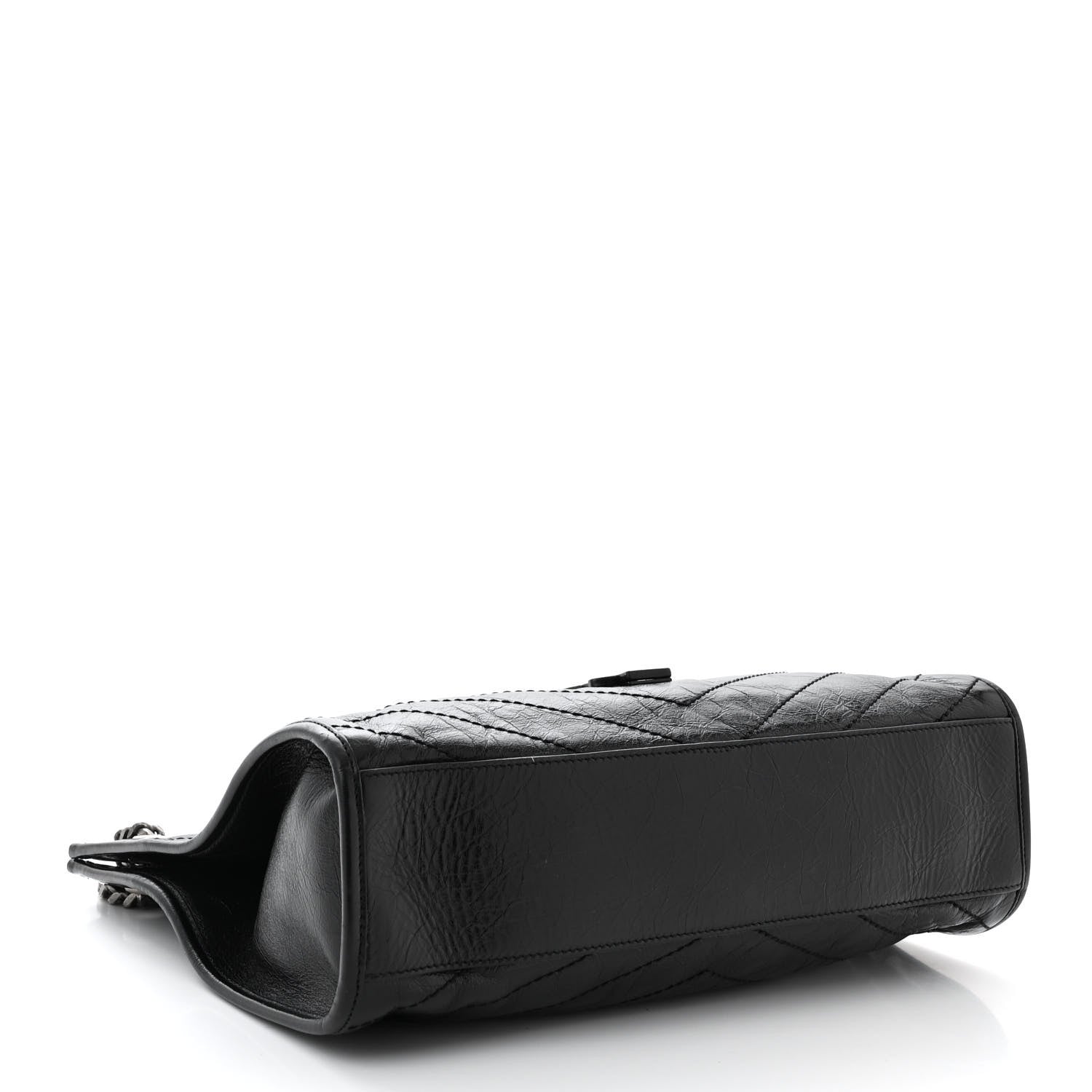 Saint Laurent Crinkled Calfskin Matelasse Monogram Medium Niki Shopper Tote Black 4 of 10