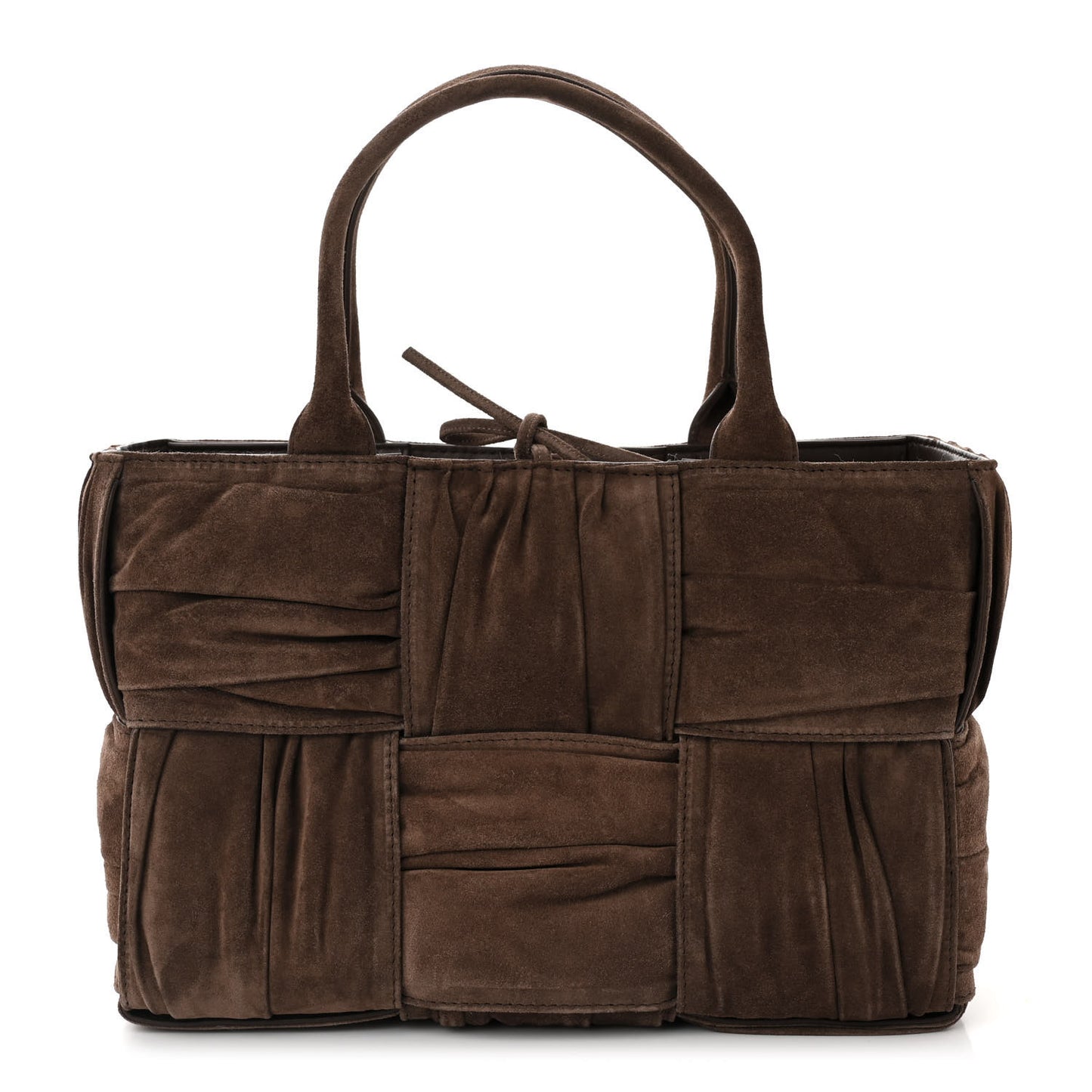 Suede Foulard Intrecciato Small Arco Tote Brownie