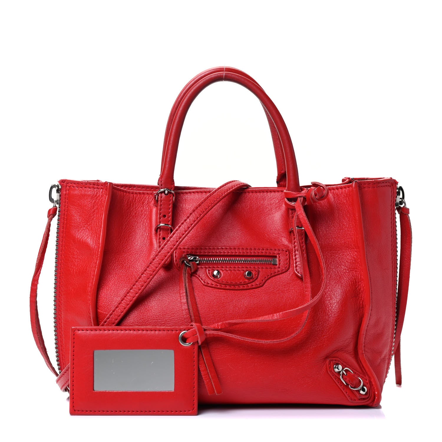Balenciaga Veau Souple Papier Mini A4 Tote Rouge Cerise 1 of 4