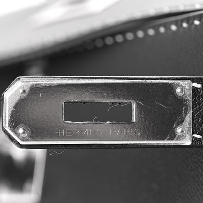 Hermes Grained Monsieur Un Point Sur Deux Kelly Sellier 28 Black 17 of 36