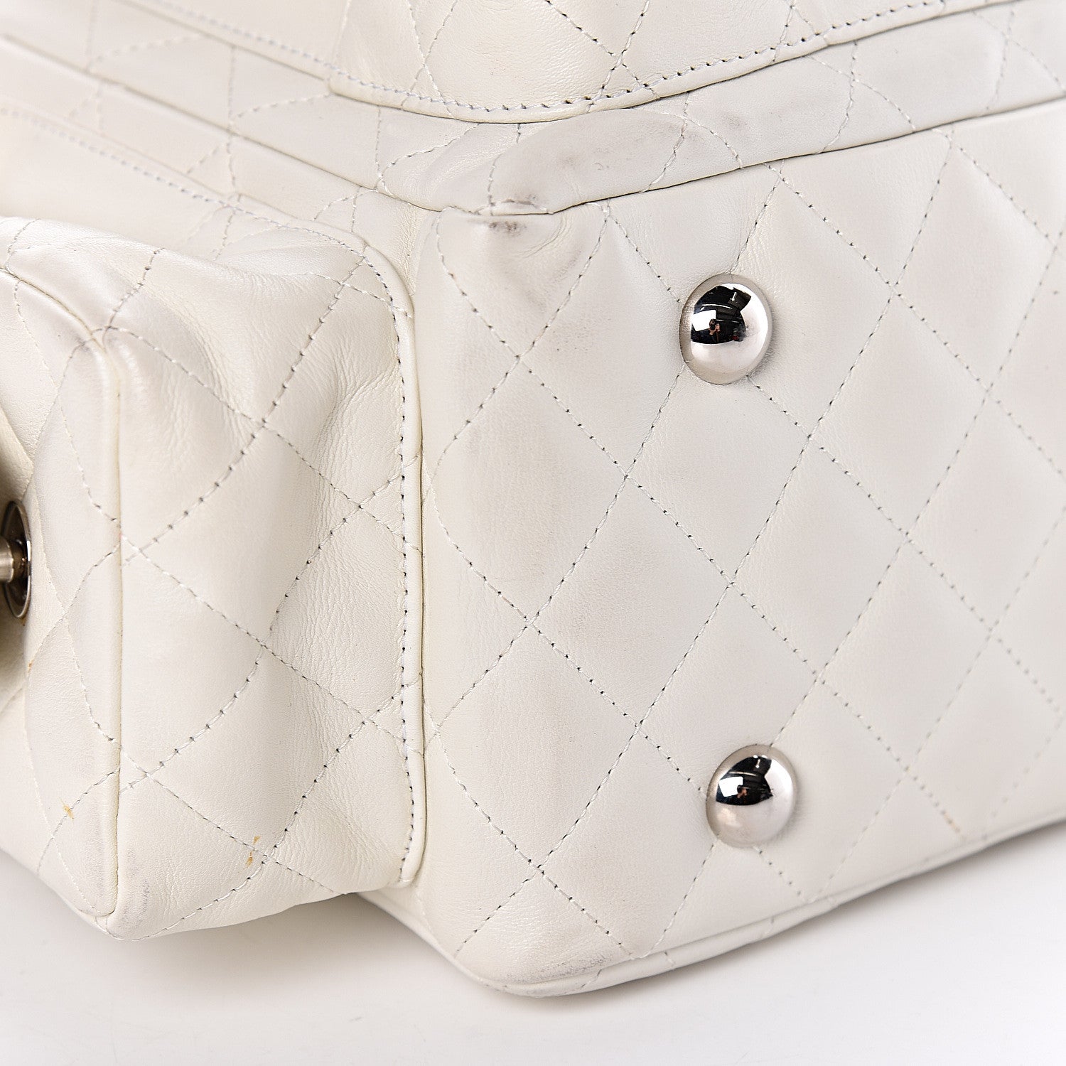 Chanel Calfskin Quilted Large Cambon Multipocket Reporter White 8 of 20