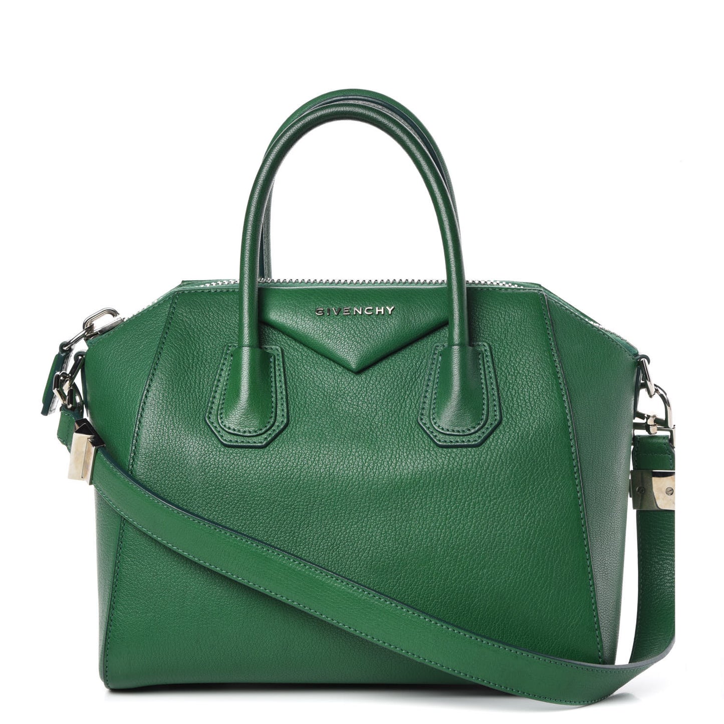 Sugar Goatskin Small Antigona Emerald