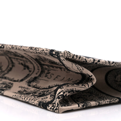 Christian Dior Canvas Embroidered Medium Plan De Paris Book Tote Beige Multi 9 of 9