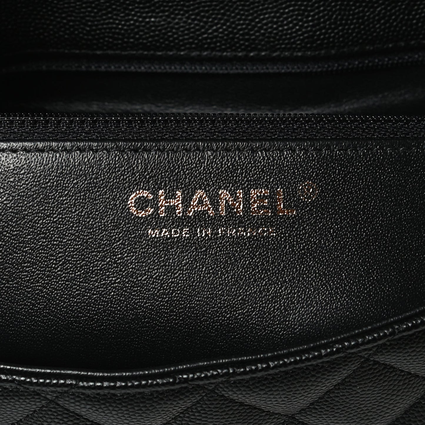 Caviar Quilted Flap Clutch Black