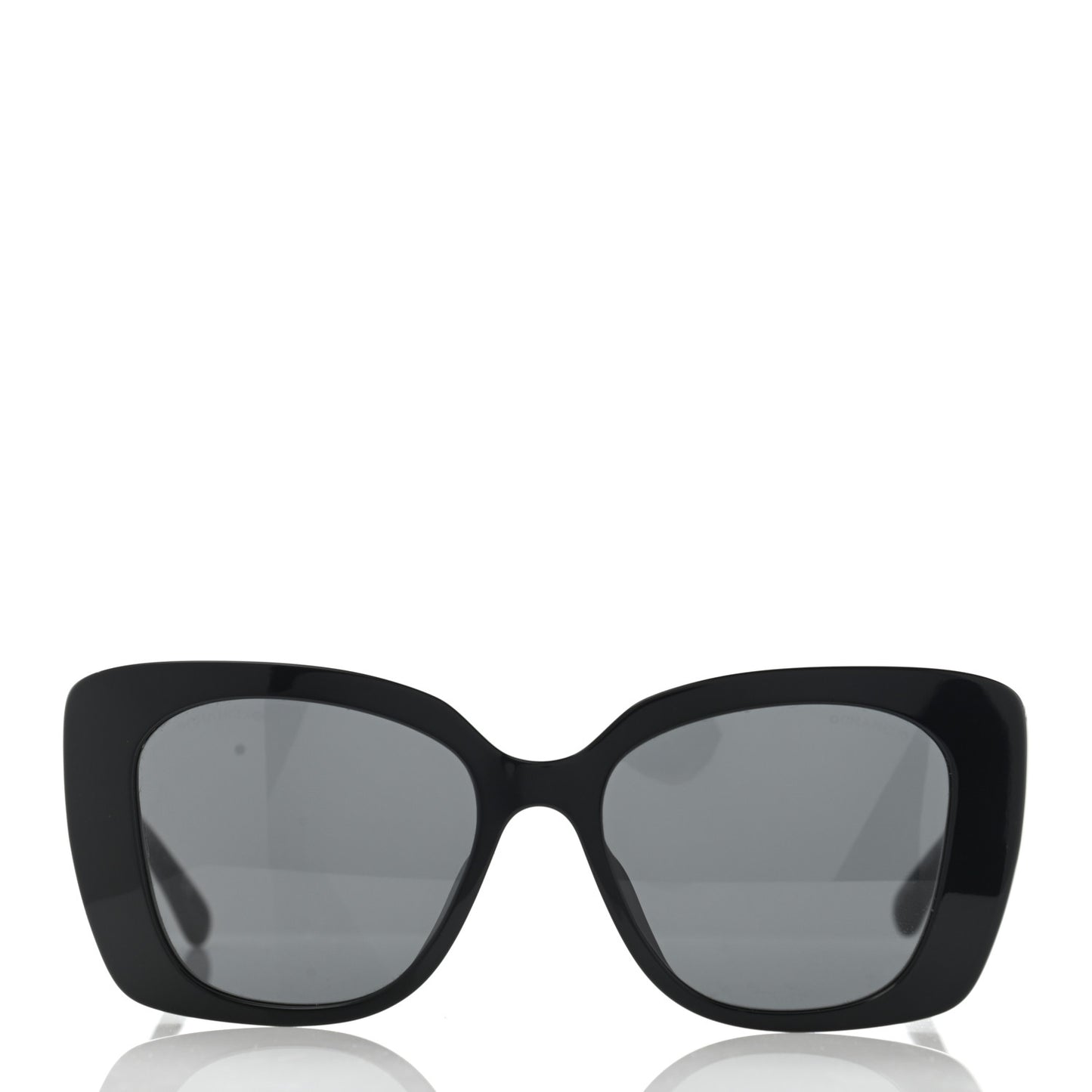 Acetate Strass Square Sunglasses 5422-B-A Black White