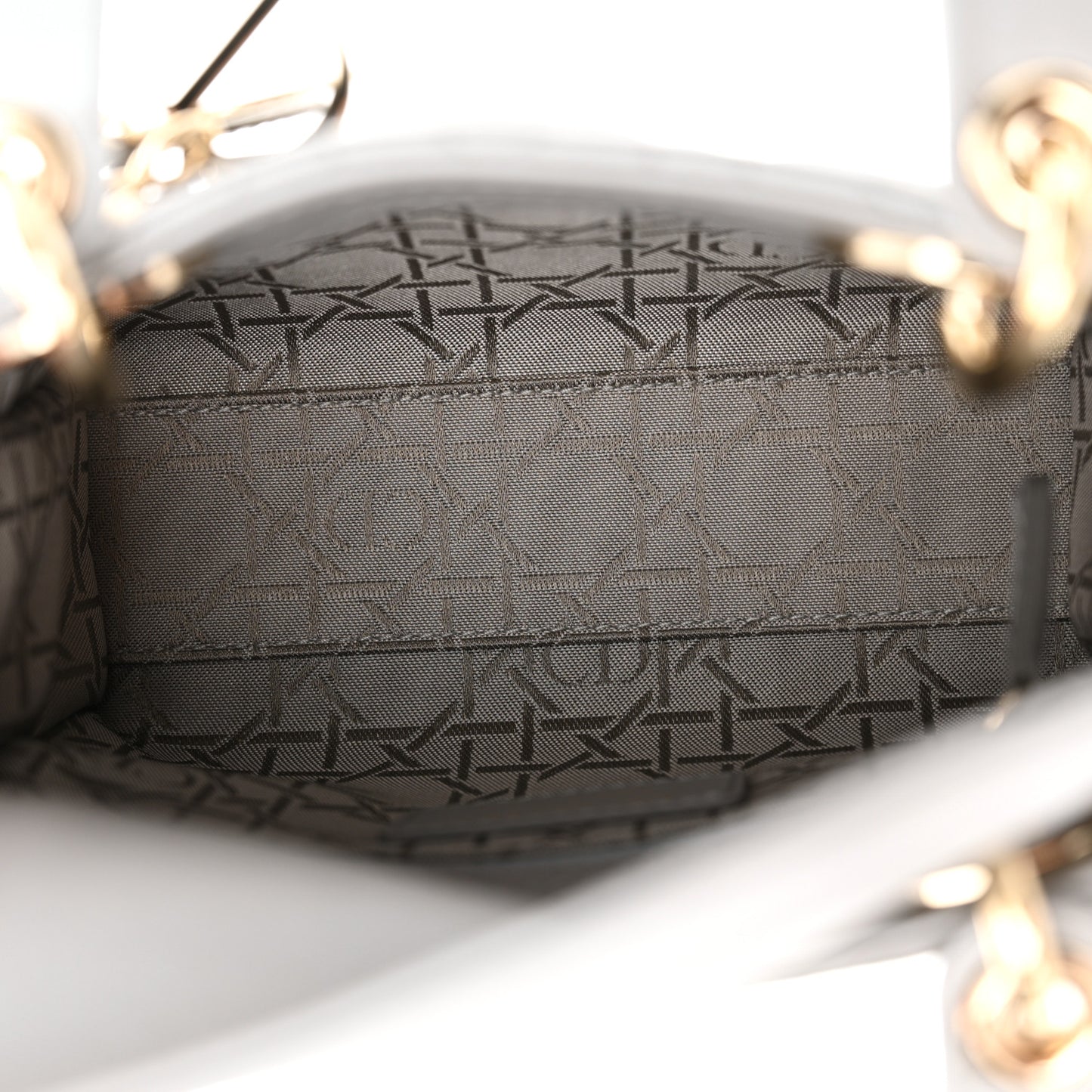 Lambskin Cannage Mini Lady Dior Gray Opaline