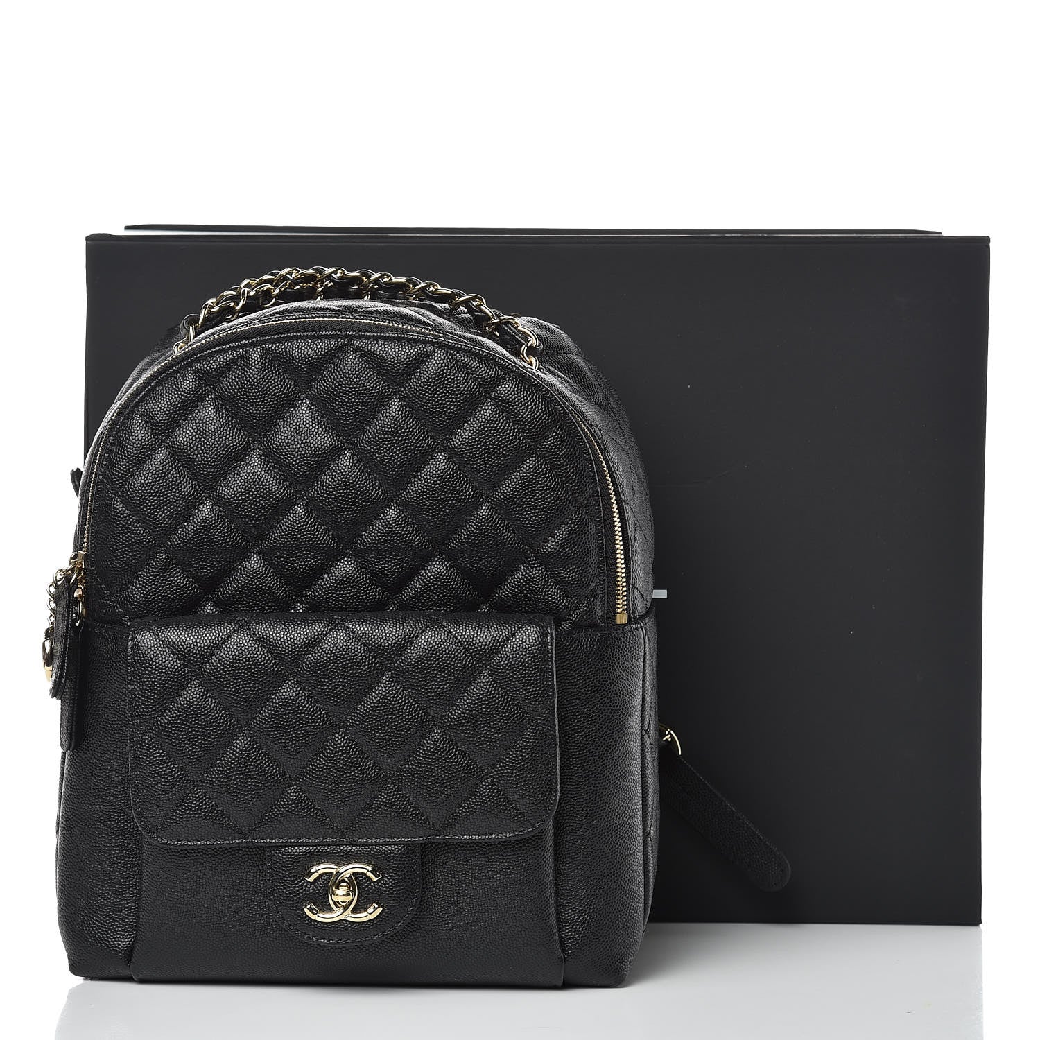 Chanel Caviar Quilted Medium Zip Around Backpack Black 10 of 10