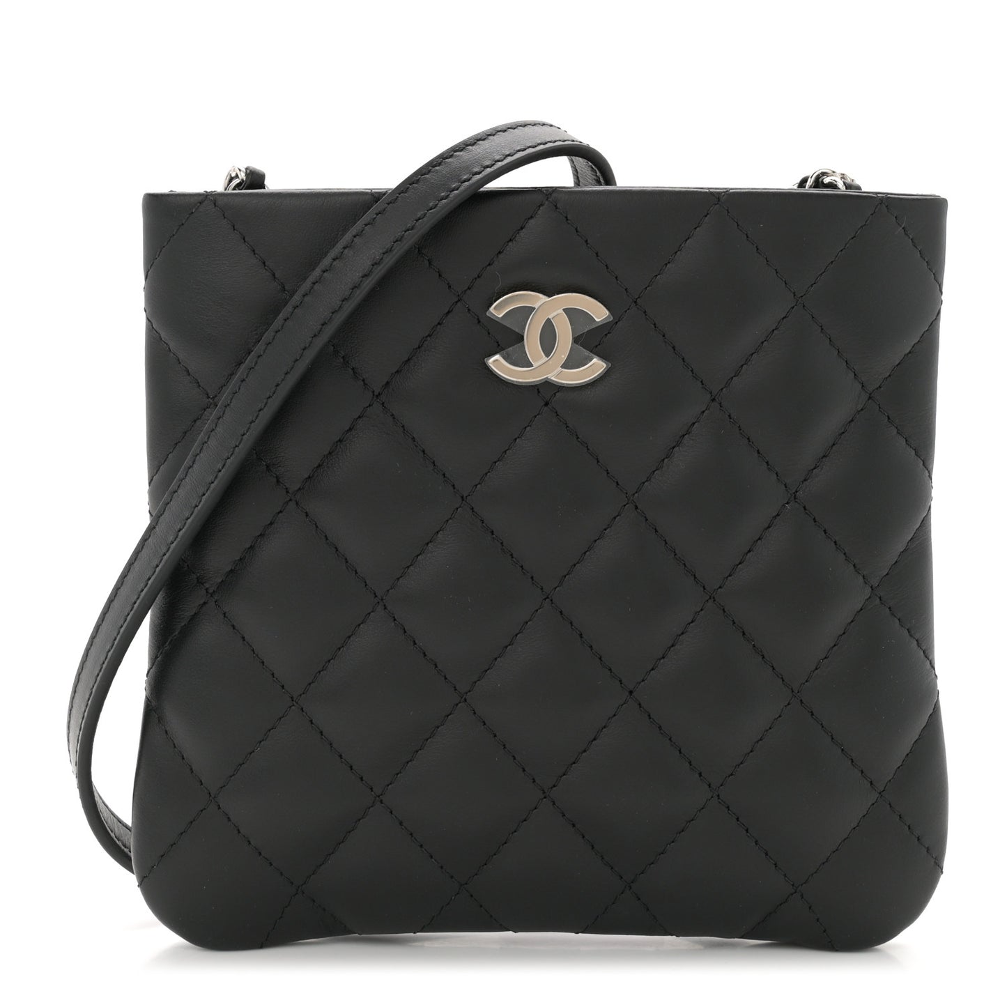 Lambskin Quilted Crossbody Bag Black