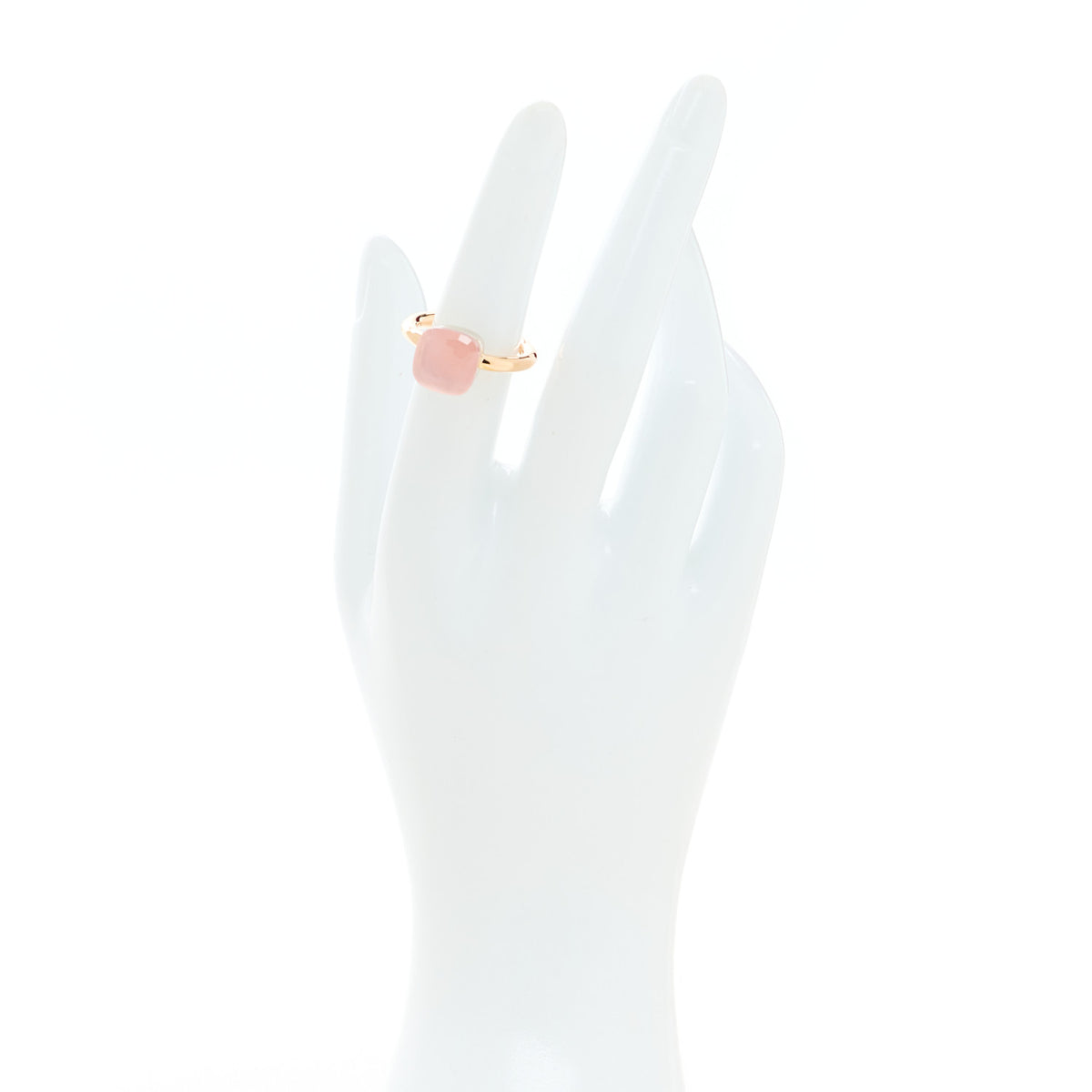 18K Rose Gold Rose Quartz Classic Nudo Ring 52 6
