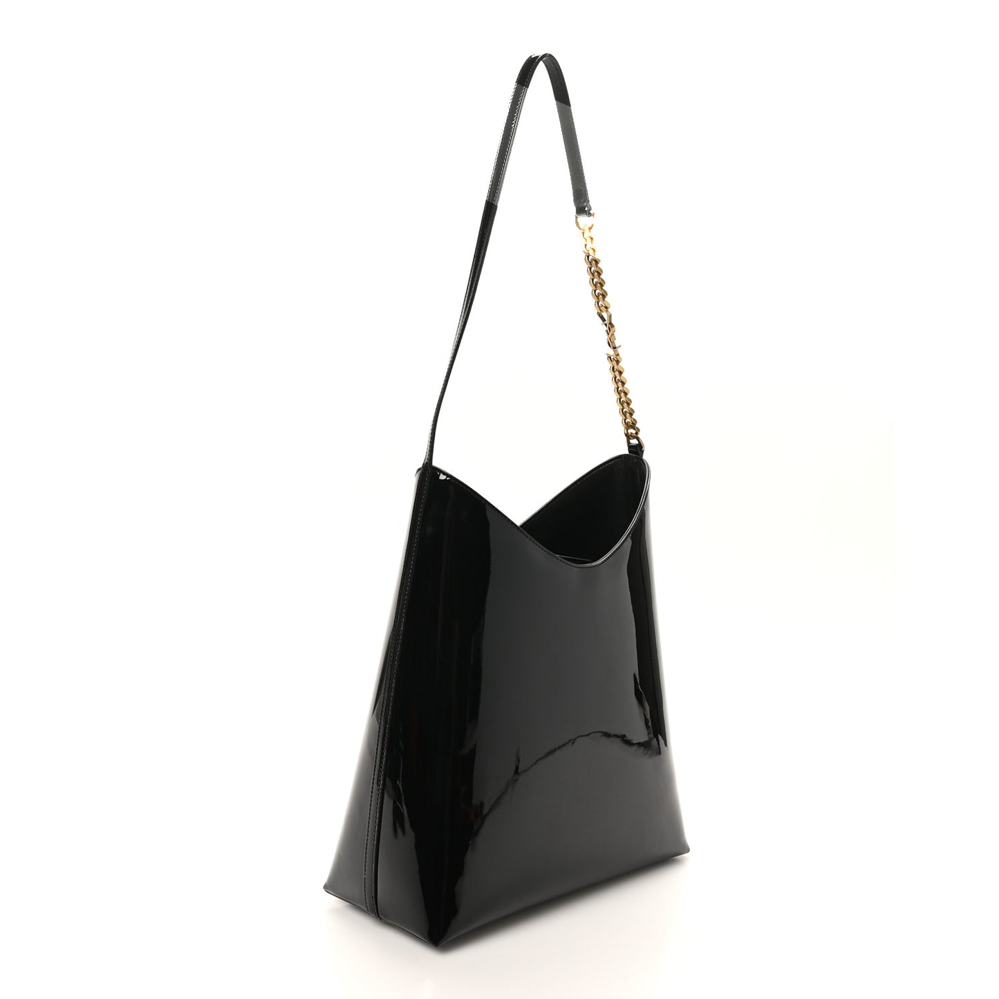 Patent Calfskin Rendez-Vous Hobo Black