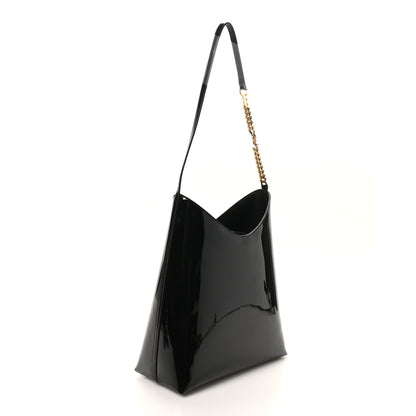 Saint Laurent Patent Calfskin Rendez-Vous Hobo Black 4 of 10