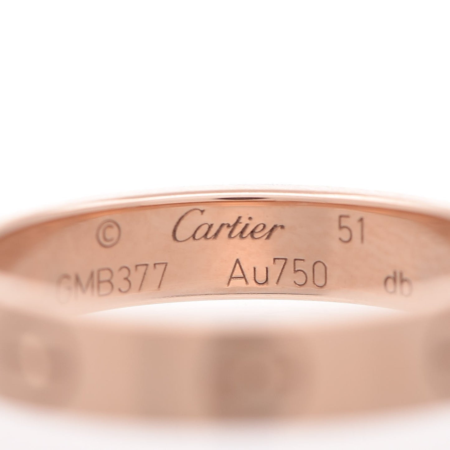 18K Pink Gold 4mm LOVE Wedding Band Ring 51 5.75