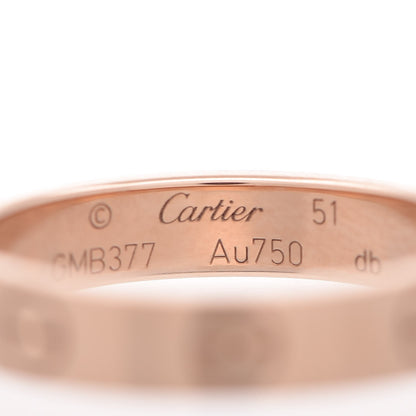 Cartier 18K Pink Gold 4mm LOVE Wedding Band Ring 51 5.75 4 of 6