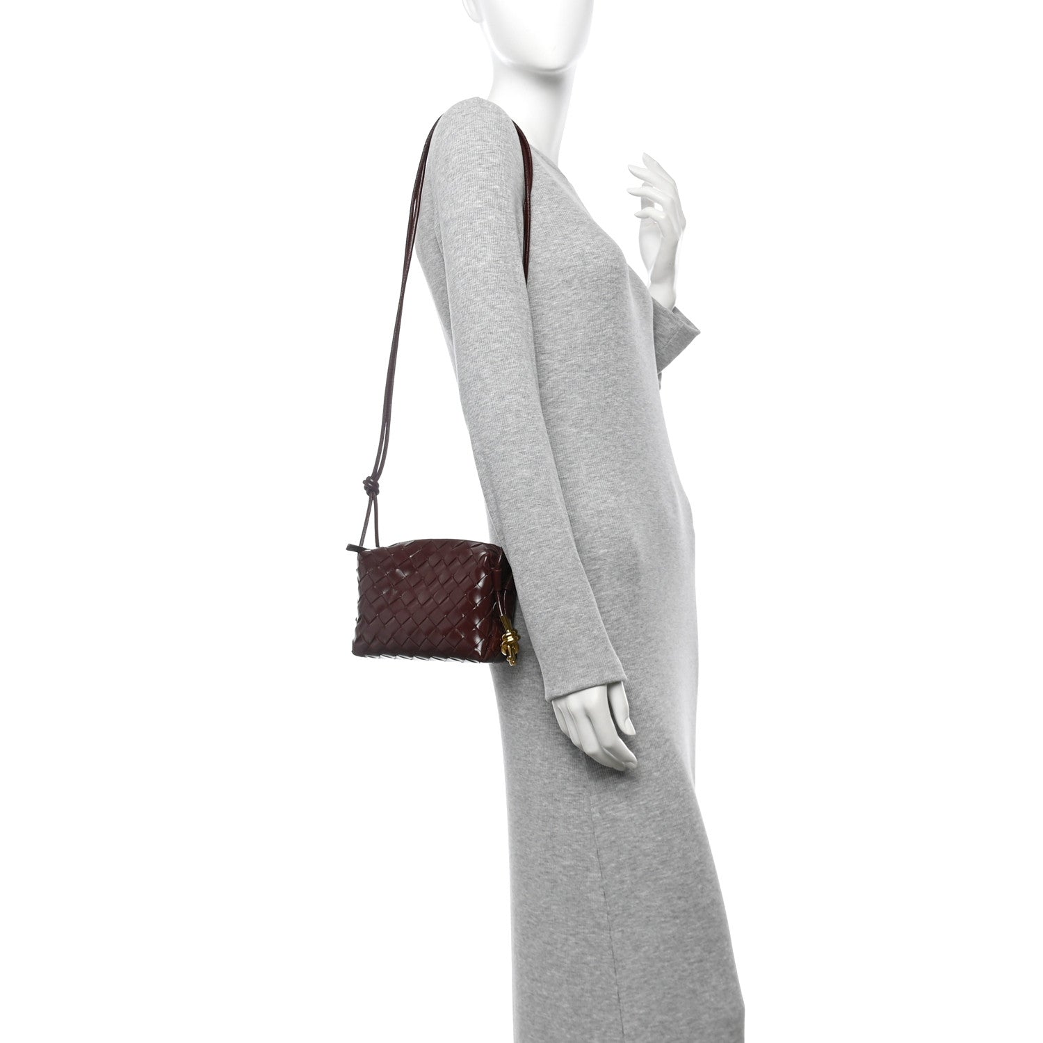 Bottega Veneta Polished Nappa Intrecciato Knot Mini Loop Camera Bag Madder Brown 2 of 9